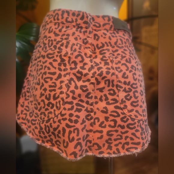 Carmar Coral Denim Leopard Print Skirt - Picture 4 of 6